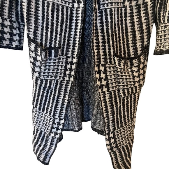 Joseph A Long Women’s Maxi Cardigan Houndstooth Pockets Stretch Knit Size: Large - Picture 4 of 11